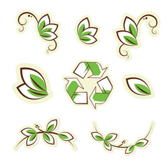 Green leaf froral Eco design with Nature and Environmental Elements decorate