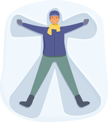 Obraz premium Friend snow angel icon cartoon vector. Cool fun drawing. Nature character