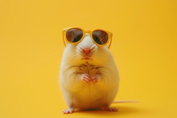 Hip Hamster in Sunglasses: Stylish Shades, AI Generative
