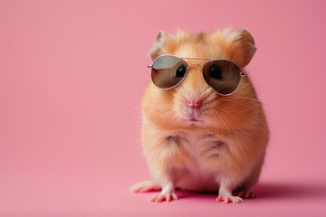 Stylish Sunglasses: Hamster Style Guru, AI Generative
 - obrazy, fototapety, plakaty