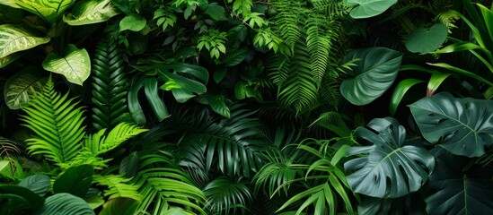Lush Green Foliage Wall in Urban Jungle Interior Design Concept