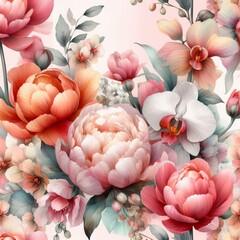 Beautiful floral background for designs – Flower texture with artistic style – Floral card with a beautiful combination of colors