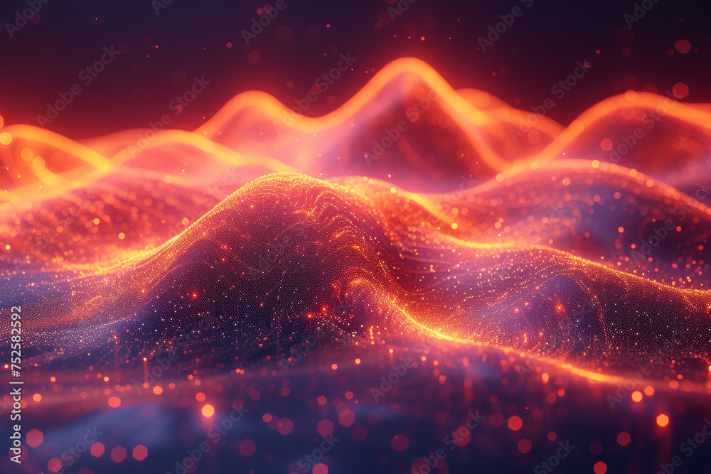 Poster Abstract representation of data visualization and analytics, representing the power of data-driven insights. Generative Ai.