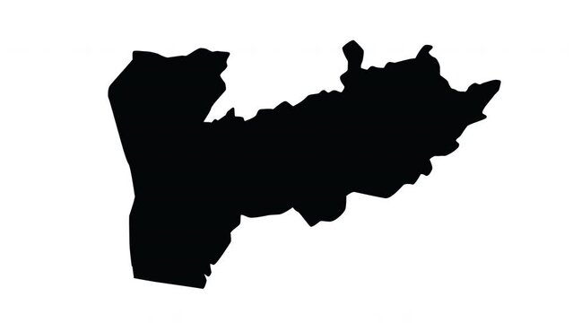 animation forming a map of Farah in afghanistan