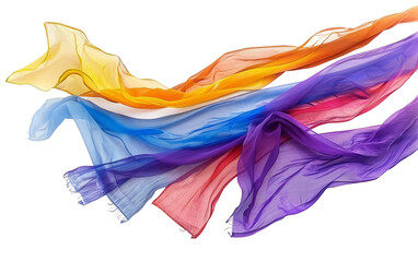 Fototapeta premium Joyful Colorful Flags Enhancing Holi Festival Spirit Isolated on Transparent Background PNG.