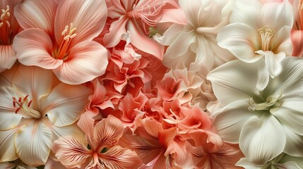Na zdjęciu widać zbliżenie bukietu kwiatów z różnymi odmianami i kolorami, prezentujących się uroczo i kolorowo. - obrazy, fototapety, plakaty