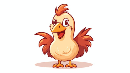 Cartoon chicken freehand draw cartoon vector illustration