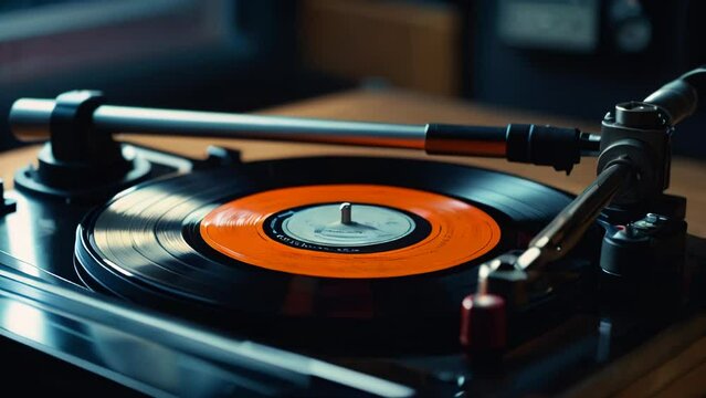 Retro Vinyl record being played