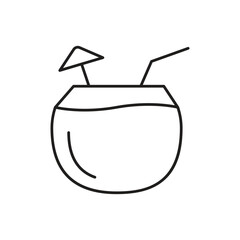 Coconut cocktail icon design, isolated on white background, vector illustration