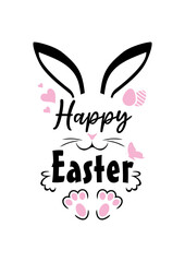 Happy Easter. Cute design with rabbit