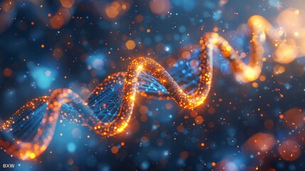 illuminated DNA helix background, DNA molecular, genetics, biotechnology and medical research. Human cell structure - obrazy, fototapety, plakaty