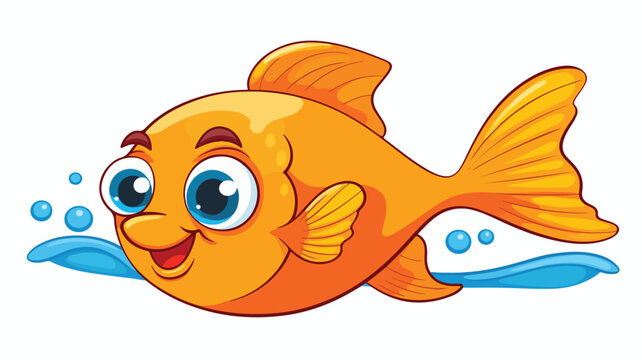Cartoon fish freehand draw cartoon vector illustration