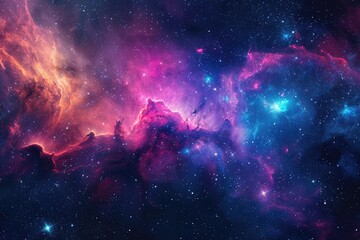 Celestial harmony resonates through colorful galaxy symphony