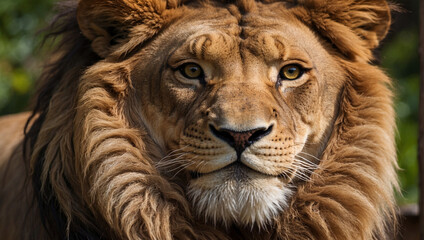 Naklejka premium close up lion