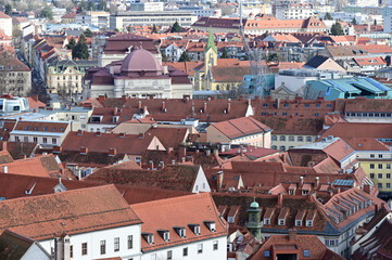 Fototapeta na wymiar Roofs Graz - view from Schlossberg