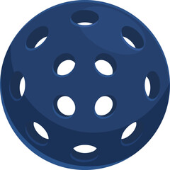 Blue pickleball game equipment icon cartoon vector. Mascot play. Wiffle ball