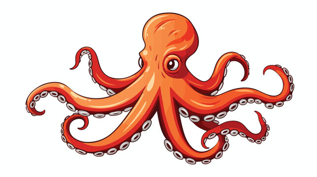 Cartoon octopus freehand draw cartoon vector illustration