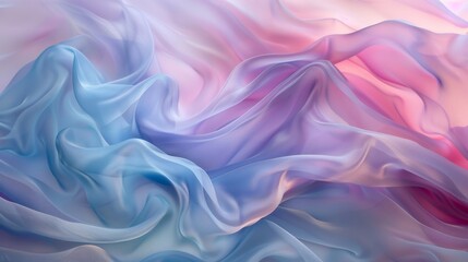 Obraz premium Flowing abstract design with smooth curves for elegant backgrounds. Blue and pink abstract art for contemporary wallpaper. Softly blending colors in abstract waves for modern design elements.