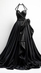 Naklejka premium Elegant, formal gown dress typically worn to a prom various styles, colors, and lengths, trendy features design beautiful young school wedding on white background.