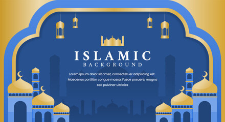 Islamic background with mosque illustration