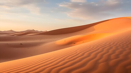Fototapeta na wymiar Panoramic view of sand dunes in the Sahara desert, Morocco
