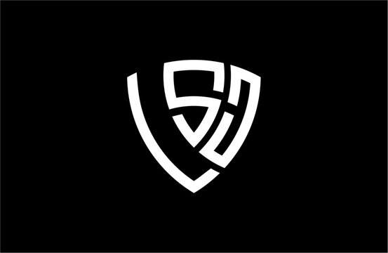 LSJ creative letter shield logo design vector icon illustration