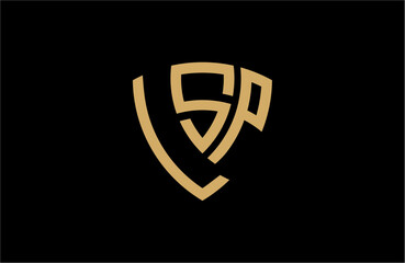 LSP creative letter shield logo design vector icon illustration