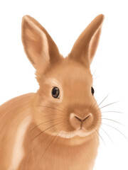 Digitally Illustrated Whimsical Bunny Rabbit