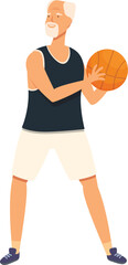 Senior person ball icon cartoon vector. Care person workout. Senior citizens