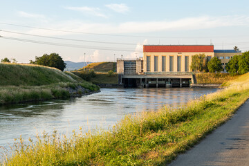 A small hydroelectric plant on the waterway.