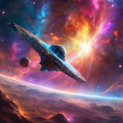 Galactic Nebula Exploration Png Design