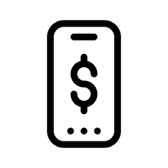 mobile payment line icon
