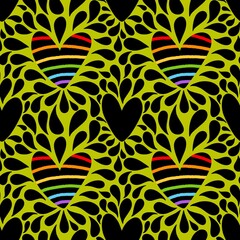 Abstract pride doodle seamless lgbtq rainbow pattern for fabrics and linens and summer party accessories