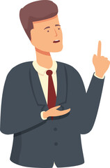 Fototapeta na wymiar Business speaker talking icon cartoon vector. Modern chat character. Friend guide