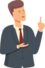 Business speaker talking icon cartoon vector. Modern chat character. Friend guide