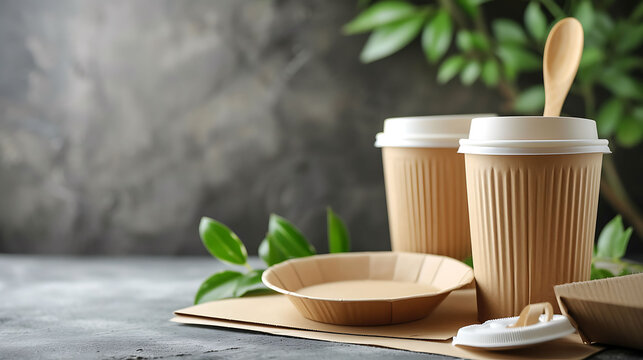 Different eco-friendly disposable kraft paper tableware