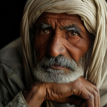 imagen de un anciano con una barba de origen árabe