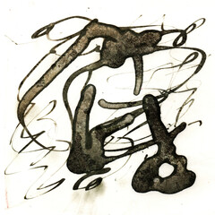 Author's artistic abstractions. Watercolor and alcohol inks. Modern art. Processed in Photoshop