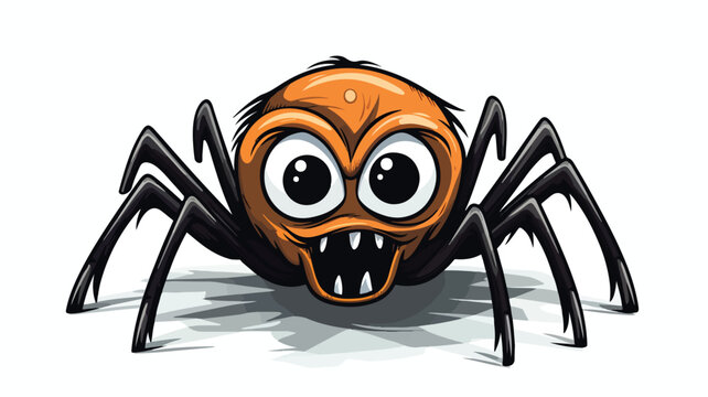 Cartoon spooky spider freehand draw cartoon vector 