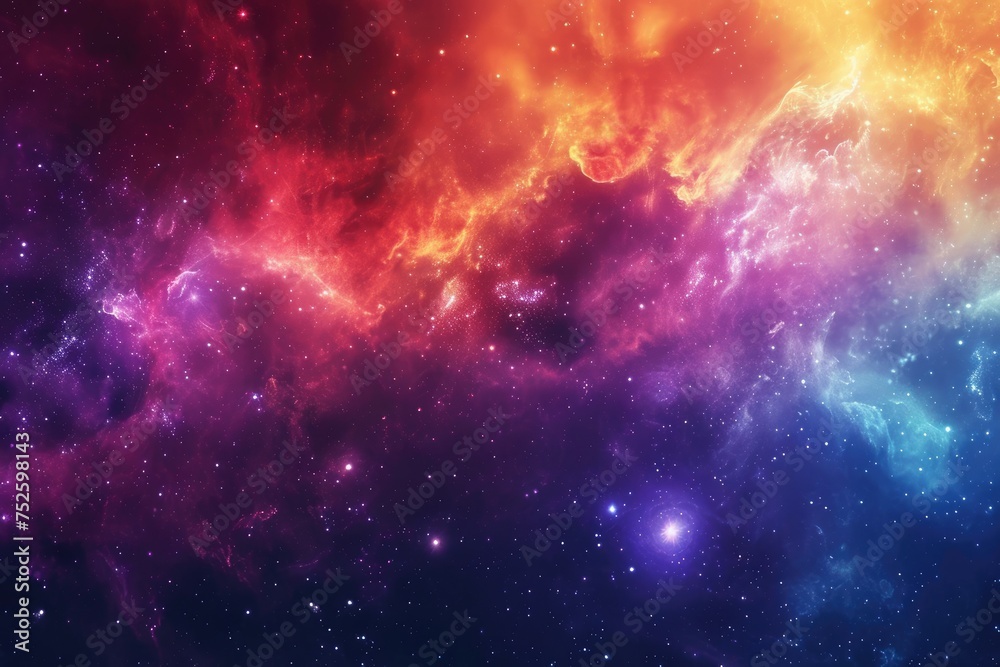 Wall mural celestial fireworks ignite in colorful astral display
