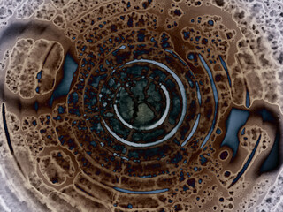 Author's artistic abstractions. Watercolor and alcohol inks. Modern art. Processed in Photoshop
