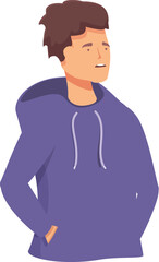Young guy conversation icon cartoon vector. Modern discussion. Device guide meet