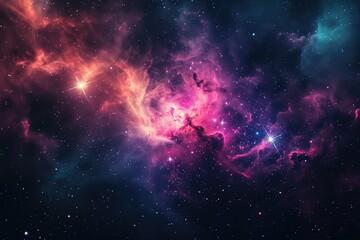 Fototapeta premium Vibrant galaxy beckons with mesmerizing astral beauty