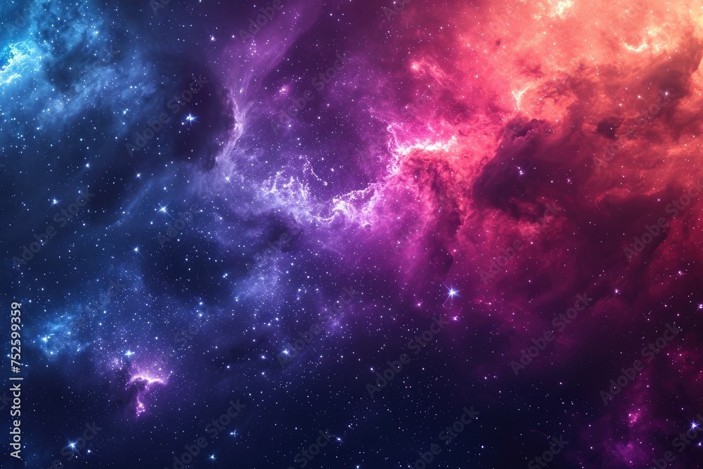 Wall mural galactic spectacle enchants with colorful astral charm