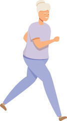 Woman morning jogging icon cartoon vector. Life workout. Run person adult