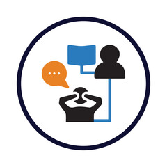 man, people, meeting, table, talking, business meeting icon
