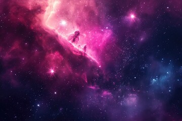 Obraz na płótnie Canvas Stellar panorama dazzles with vibrant cosmic hues