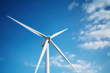 Wind energy with wind turbine. Concept for green renewable energy.