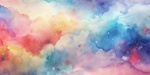 watercolor painted clouds, dreamy background