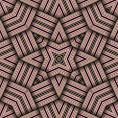 Obraz premium Seamless woven star pattern of stripes and lines. Square abstract pattern.